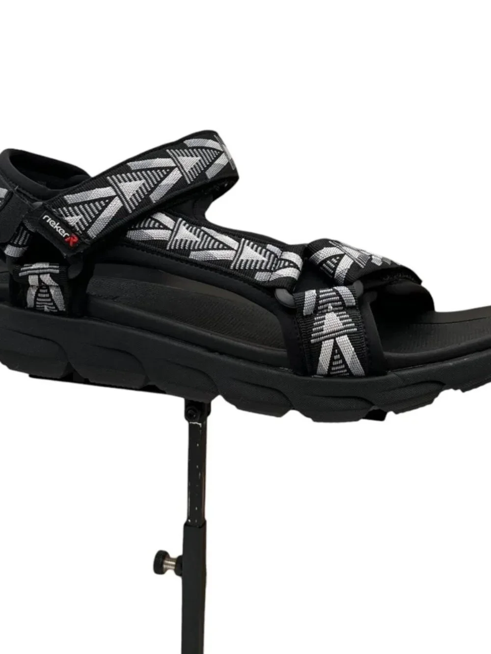 Rieker Men's Cesar 02 Sport Adjustable Walking Sandals Size 10/EU 43 Black/Grey